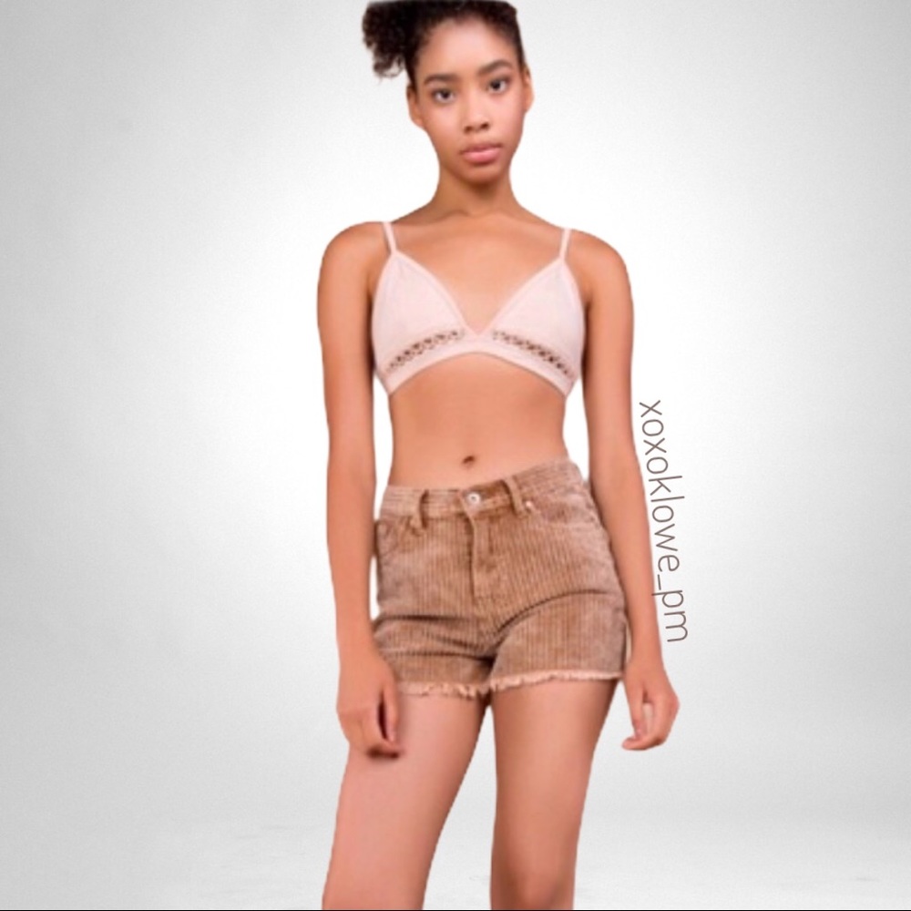 POL Camel Frayed Hem Corduroy Shorts - Picture 10 of 12